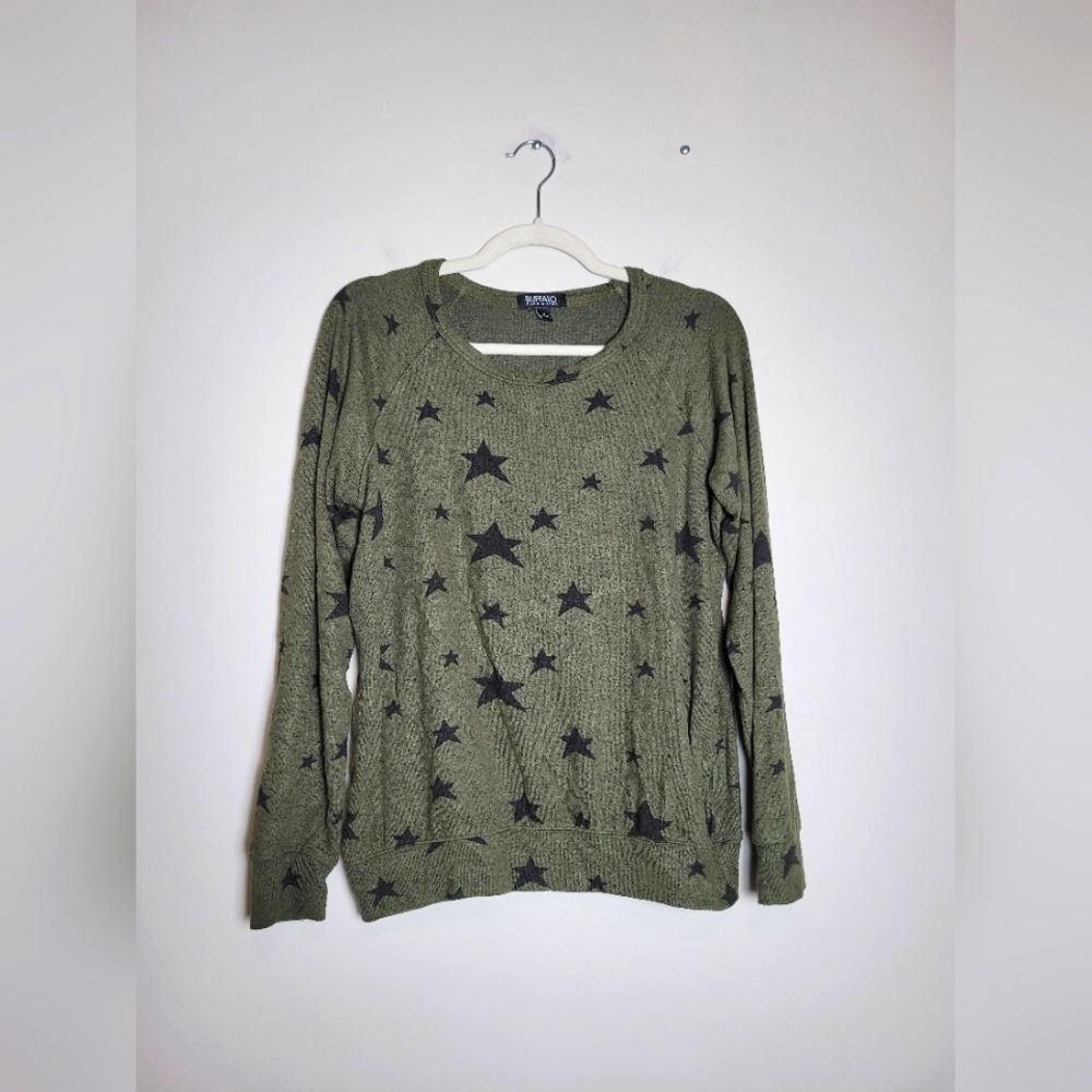 Buffalo David Bitton Green Black Star Sweatshirt Sweater Pullover Size Small